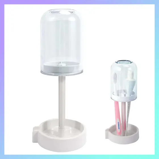 Suporte para escova de dentes com três compartimentos, suporte para pasta de dente com três compartimentos, suporte para