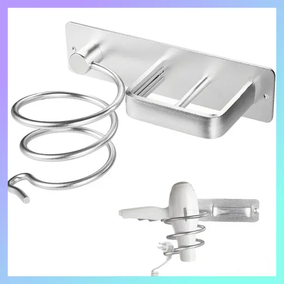 Suporte para secador de cabelo, Suporte para rack de parede, suporte para alisador de cabelo, organizador de rack