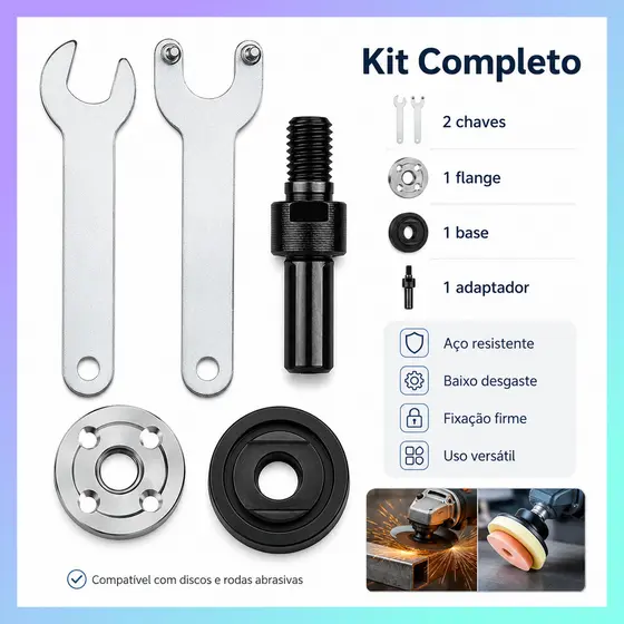 Kit Adaptador para Furadeira 10-13mm, Transforma em Esmerilhadeira para Serra, Rebolo e Polidor