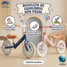 Bicicleta de equilíbrio infantil sem pedal design premium aro 12 aprendizado seguro criança 2 a 5 anos menino menina