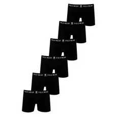 Kit 6 Cuecas Algodão Boxer Polo Wear Preto