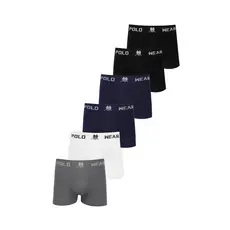Kit 6 Cuecas Boxer Com Logo Polo Wear Sortido