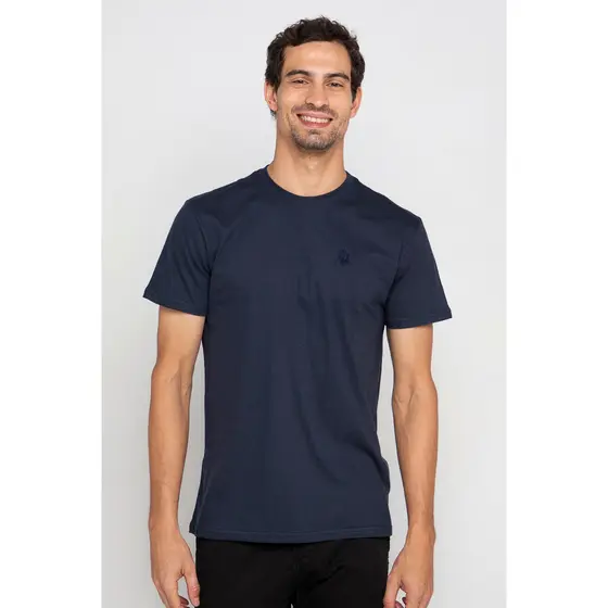 Camiseta Masculina Básica Logo Polo Wear Azul Escuro