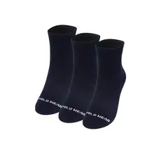 Kit 3 Pares Meias Cano Longo Polo Wear Azul Escuro