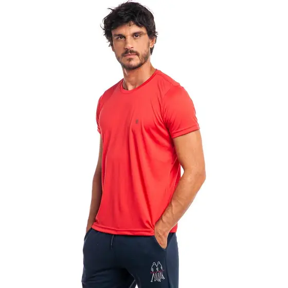 Camiseta Masculina Pw Sports Lisa Polo Wear Vermelho Médio