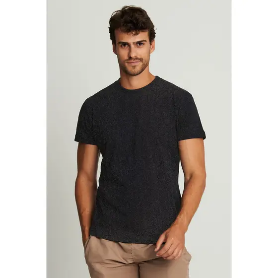 Camiseta Básica Masculina Mesclada Polo Wear Preto