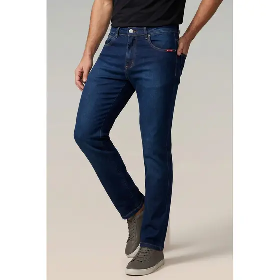 Calça Jeans Masculina Regular Básica Polo Wear Jeans Escuro