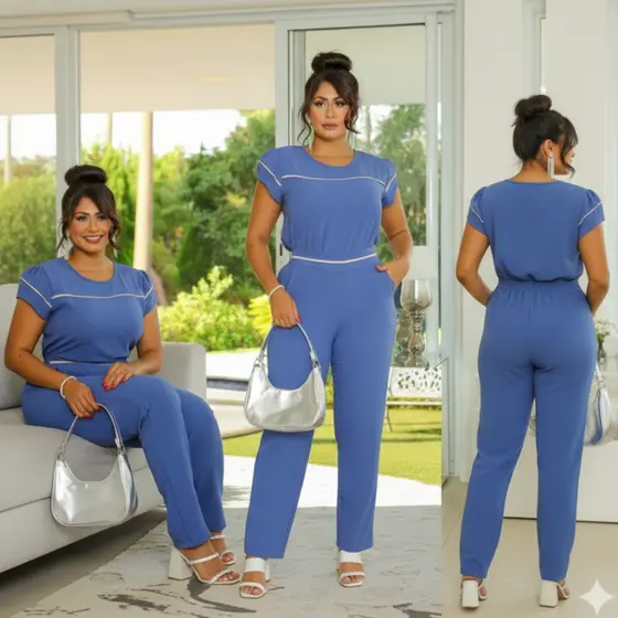 Conjunto Feminino Tecido Duna  Ideal Para Seu Dia A Dia