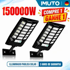IMUTO Luminária Pública Solar LED 150000W IP66 Poste para Rua Jardim Área Externa com Sensor