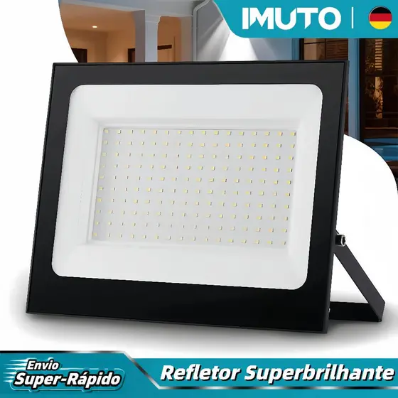 imuto Refletor LED 200W Holofote Bivolt à Prova d'Água Super Brilhante e Econômico Frio Externas Ip66
