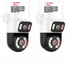 Kit 2 Camera Externa ip Wifi 8mp 4k Segurança Dupla Visão Noturna Prova Dágua 360 Rotação +2 SD 64gb