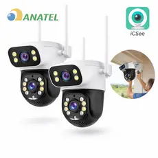 Kit 2 Câmera Segurança Wifi 8mp 4k Icsee 2 Lentes 360 Rotação Externa Prov Dágua C/ Visão Noturna Nf