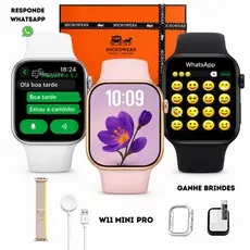 Smartwatch W11 PRO Mini 42mm 2GB Série 11 2026 120Hz Amoled Chat GPT Whatsapp