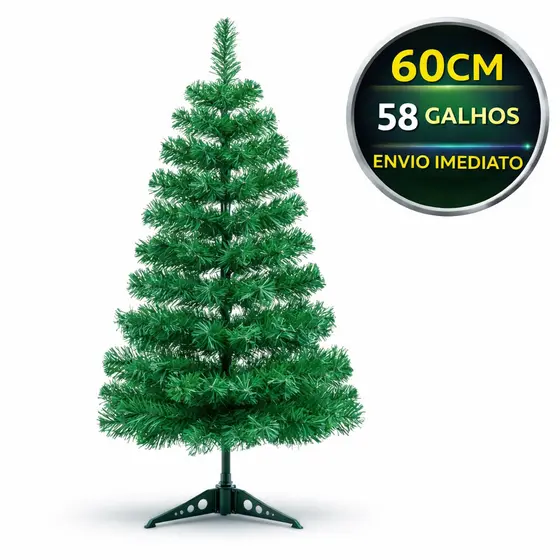 Árvore Natal Tradicional Papai Noel Verde 60cm 58 Galhos