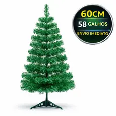 Árvore Natal Tradicional Papai Noel Verde 60cm 58 Galhos
