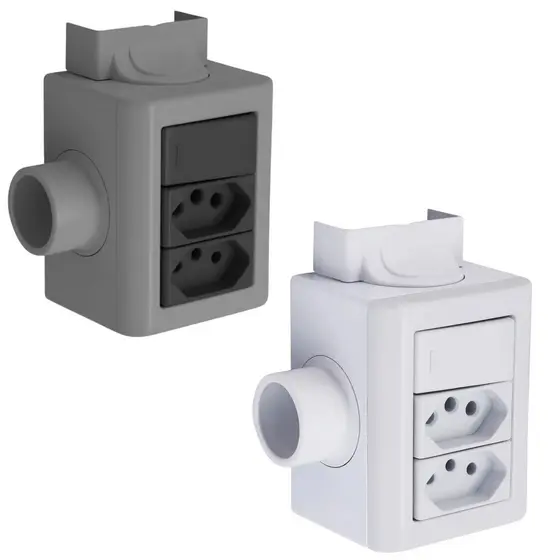 Caixa de Condulete 3/4 Sobrepor Com 1 I 2 I 3 Modulos Tomada e Interruptor Tramontina