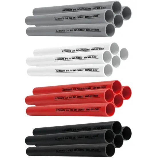 Kit 4 Metros Eletroduto PVC 3/4" polegada Sem Rosca Liso I Encaixe Fácil Instalação Aparente