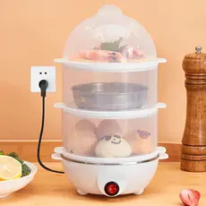 Cozedor Elétrico Multifuncional De Ovo Milho A Vapor De Leite Rápido De Tripla Camada Coze  ZDQ