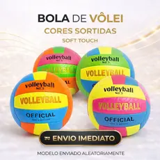 Bola de Vôlei Soft Touch Toque Super Macio Recreação Praia e Quadra Brincadeiras e Lazer