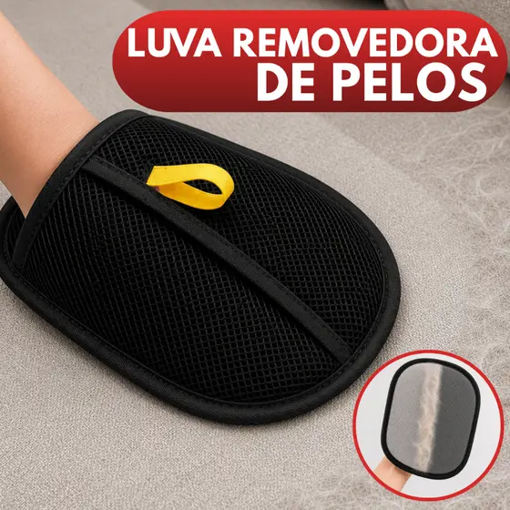 Luva Removedor de Pelos Pet Escova Dupla Face Para Cães e Gatos