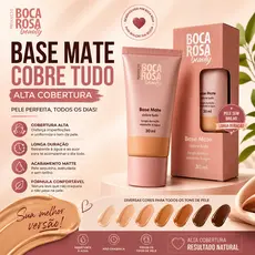 Base Matte Boca Rosa Beauty 30ml Alta Cobertura Longa Duração