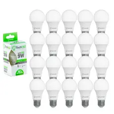 Kit Lâmpada Led Bulbo 9W 6500K 25.000 Horas Pack 20 Unidades Techluz