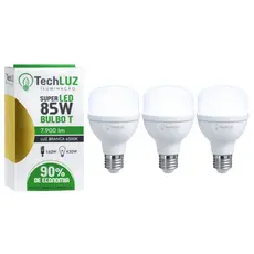 Kit Lâmpada Led Bulbo 85W 6500K Pack 3 Unidades Techluz