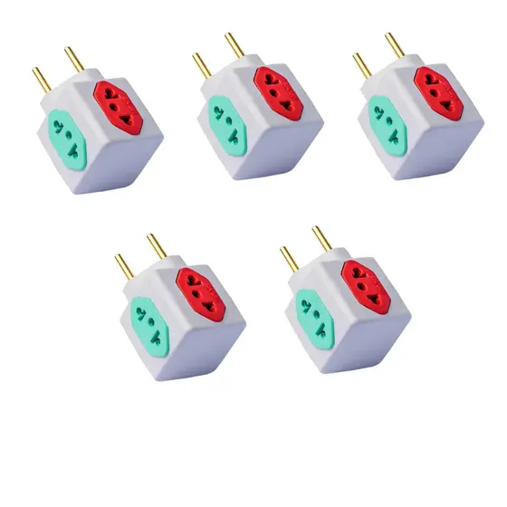Kit Pino Adaptador Tomada Cubo Alta Durabilidade Pack 5