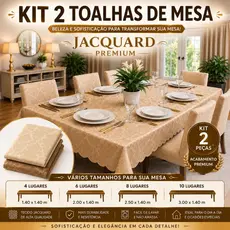 KIT 2 TOALHAS DE JACQUARD PREMIUM LUXUOSA 4 6 8 E 10 LUGARES