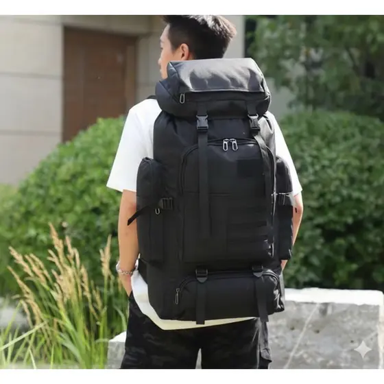 Mochila De Camping Tatica Trilha Militar Reforco nas Alcas Cargueira Impermeável 80l Tática Trilha