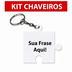 Chaveiros PERSONALIZADO Peça Quebra-Cabeça MDF Branco Kit 10, 30, 50, 100 lembrancinhas Religiosas