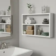 Nicho Prateleira Branco Banheiro 100% MDF Decoração Organizador Quarto Sala Cozinha Lavabo