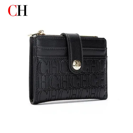 CH Bolsas Compactas Femininas Portáteis - Porta-cartões Elegantes para Mulheres - Carteiras Femininas Elegantes de Alta
