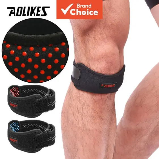 AOLIKES 1 Peça Joelheira Ajustável Suporte Compressão Esportiva Silicone Antiderrapante Faixa Patelar Para Corrida