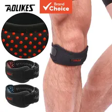 AOLIKES 1 Peça Joelheira Ajustável Suporte Compressão Esportiva Silicone Antiderrapante Faixa Patelar Para Corrida
