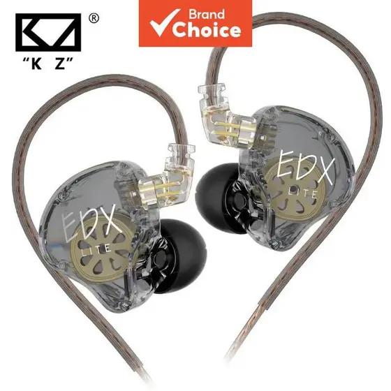 KZ EDX Lite Fones de Ouvido Dinâmicos Intra-Auriculares Monitor de Ouvido Fones de Ouvido Esportivos com Cancelamento