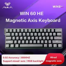 Teclado Mecânico Magnético AULA Win 60HE Preto – Personalização DIY, Jogos FPS, RGB