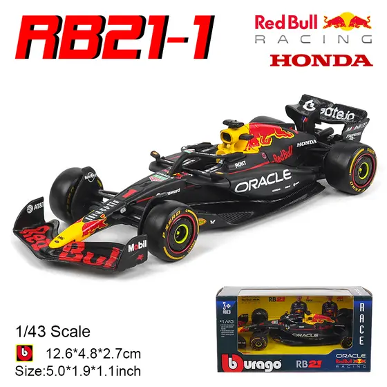 BBURAGO Red Bull RB21 F1 Liga Modelo Carro Verstappen 1 Brinquedo De Simulação De Corrida Vários Estilos Escala 1/24 202