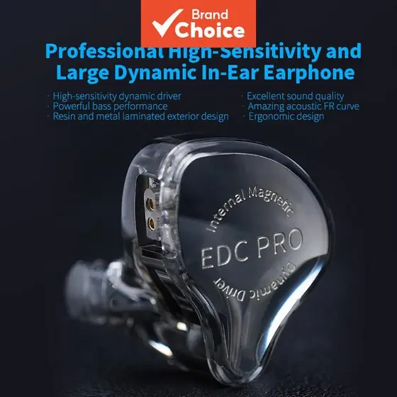 KZ EDC PRO fone de ouvido intra-auricular com fio HIFI de ação única, de alta qualidade, nível de febre, entrada de