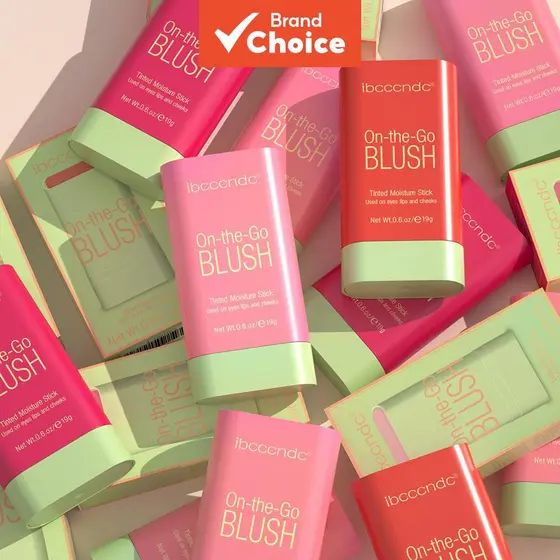 Ibcccndc Bastão de Blush Multifuncional, Creme de Blush Natural para Bochechas, Alta Renderização de Cor, Longa