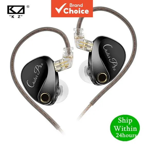 KZ Castor Pro Fones de Ouvido Intra-Auriculares com Fio e Duplos Drivers Dinâmicos de 10 mm Ajustáveis Qualidade de Som