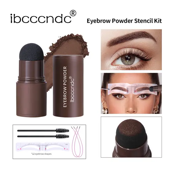  Kit Carimbo de Sobrancelha Ibcccndc Pro - Molde à Prova d'Água e Pó, Maquiagem de Longa Duração