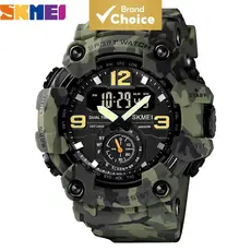  SKMEI 1637 Relógio Digital Militar, Design Vintage à Prova d'Água 50m, Pulseira PU para Esportes e Casual