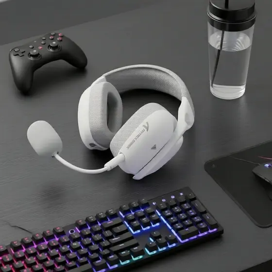 Headset Gamer Sem Fio Attack Shark L80PRO 3 Modos 20ms de Latência Baixa 40mm HiFi 2.4G USB-C Bluetooth 5.3 3.5mm