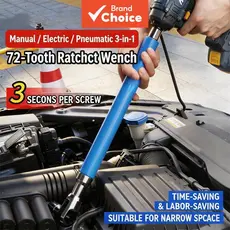 Um Conjunto De Chave De Catraca 3 Em 1 De 72 Dentes , Alça Estendida , Reversível Resistente Para Reparos Automotivos E