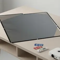 Tela de Projetor Salange 16:9 com Revestimento Metálico 60-130 pol., Tecido Refletivo Rejeitador de Luz para