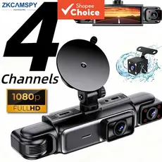 4 Canais 360 ° Girar Dash Cam 1080P Câmera De Carro Visão Noturna Monitor De Estacionamento G-Sensor Dashcam