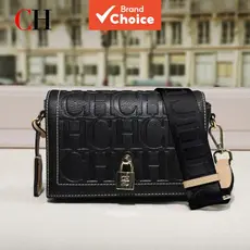 Bolsa tiracolo feminina CH, bolsa de mão com design de monograma e cadeado de luxo, inspirada em bolsas de grife, ideal