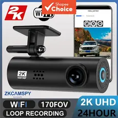 Câmera Veicular DVR 2K, Gravador Automotivo, Controle por Aplicativo, Caixa Preta com WIFI e Voz, Monitoramento 24h