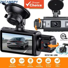 Car Dash Cam 3 Canais 360 Degree1080P Dashcamera Visão Noturna Gravador De Vídeo Traseiro DVR